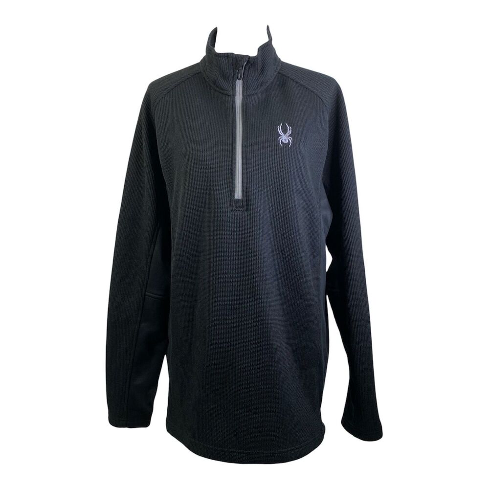 Spyder Outbound Pullover Mens 2XL Black Midweight Stretch Long Sleeve Half Zip